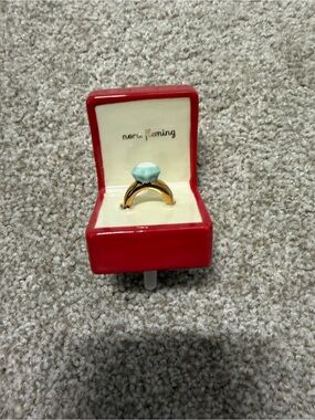 Nora Fleming Gold-Tone Ring with Mint Blue Stone